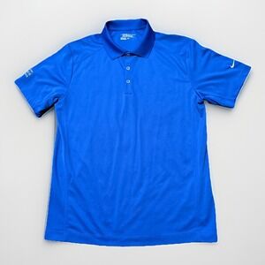 Nike Golf Shirt Mens L Large Blue Tour Performance Polo Long Sleeve Stretch